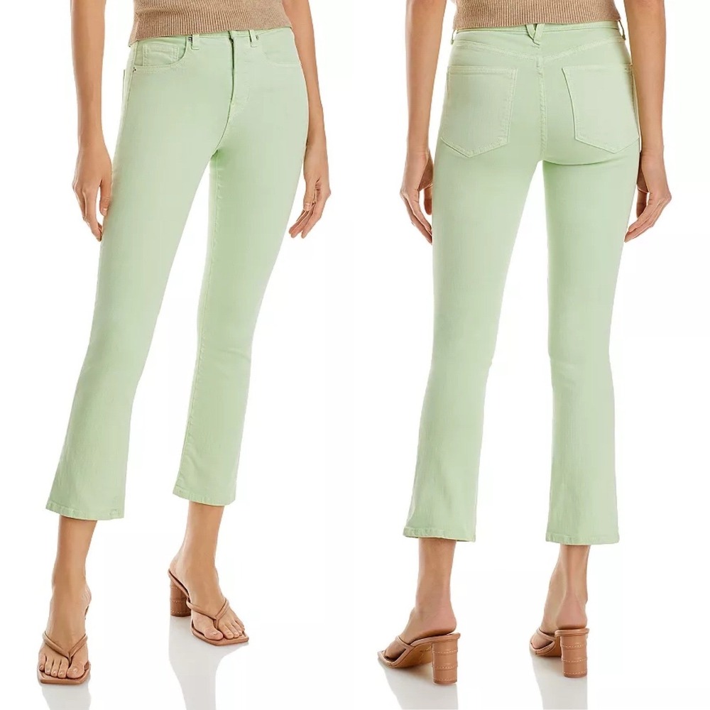 Veronica Beard Carly‎ Kick Flare Jean 26 Pistachio Green Stretch High Rise Chic - Picture 3 of 16
